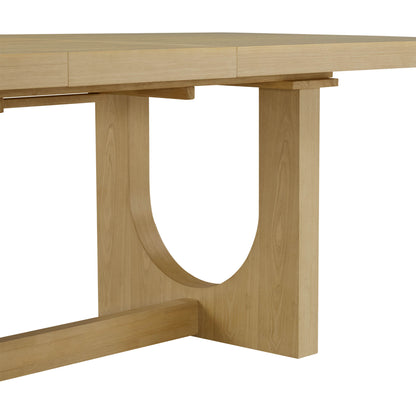 Margie U-Shaped Wood Extendable Dining Table, 78"-95.9"