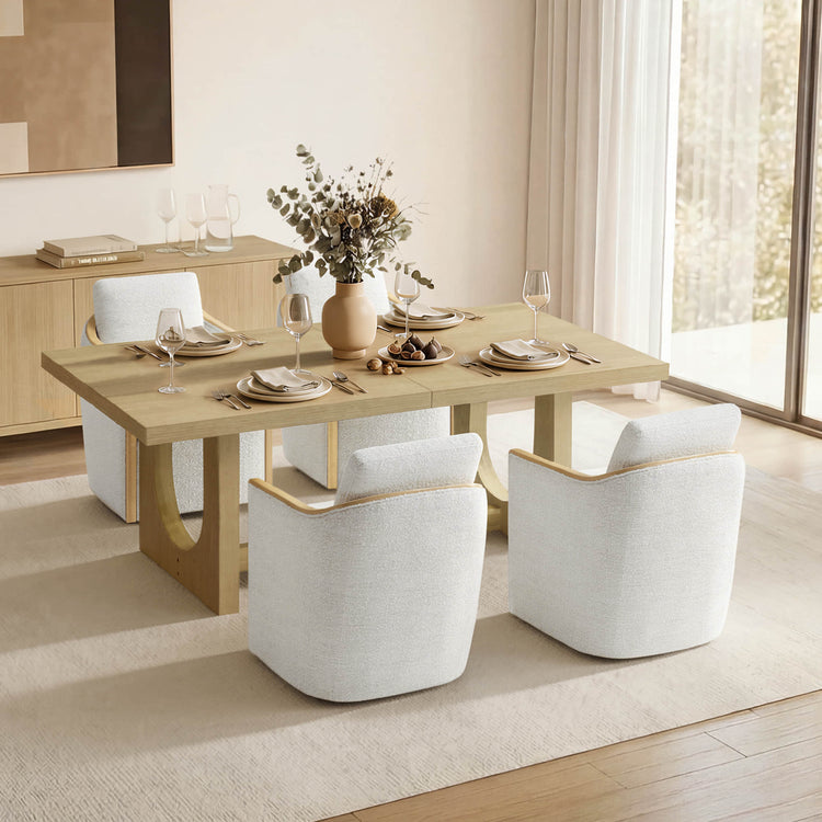 Margie U-Shaped Wood Extendable Dining Table, 78