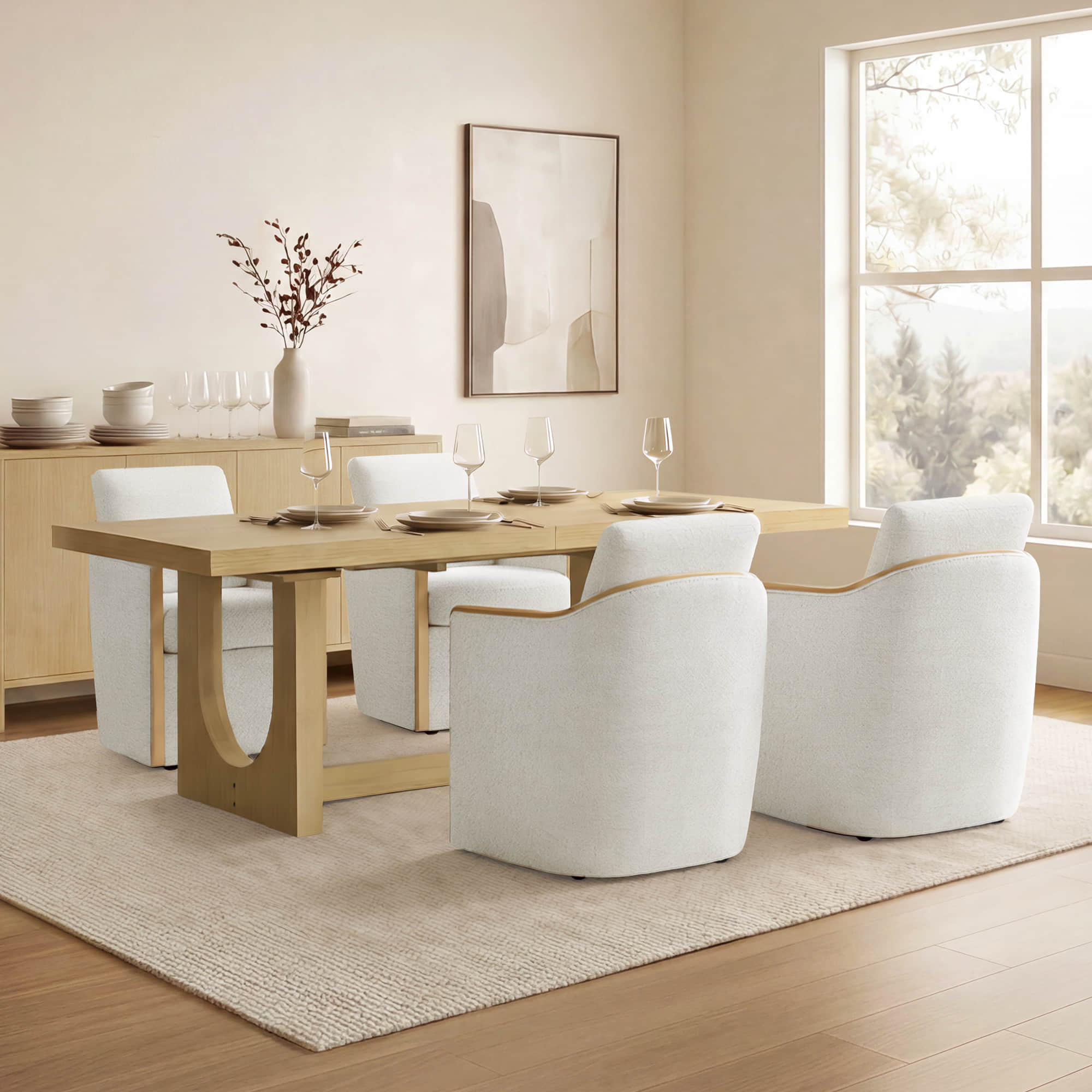 Margie U-Shaped Extendable Dining Table
