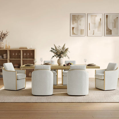 Margie U-Shaped Wood Extendable Dining Table, 78"-95.9"