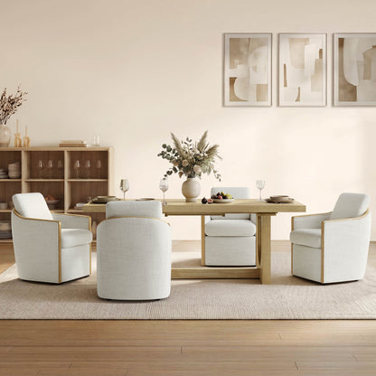Margie U-Shaped Wood Extendable Dining Table, 78"-95.9"