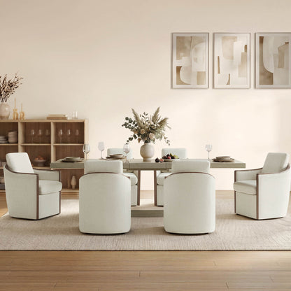 Margie U-Shaped Wood Extendable Dining Table, 78"-95.9"
