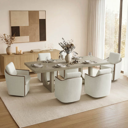 Margie U-Shaped Wood Extendable Dining Table, 78"-95.9"