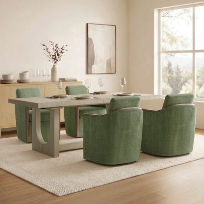 Margie U-Shaped Wood Extendable Dining Table, 78"-95.9"