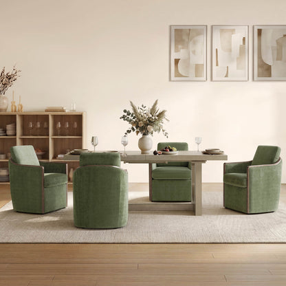 Margie U-Shaped Wood Extendable Dining Table, 78"-95.9"