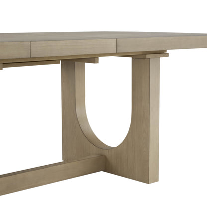 Margie U-Shaped Wood Extendable Dining Table, 78"-95.9"