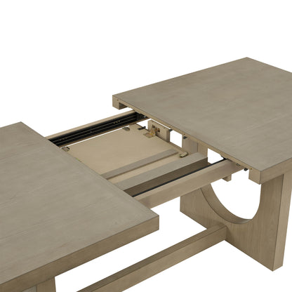 Margie U-Shaped Wood Extendable Dining Table, 78"-95.9"