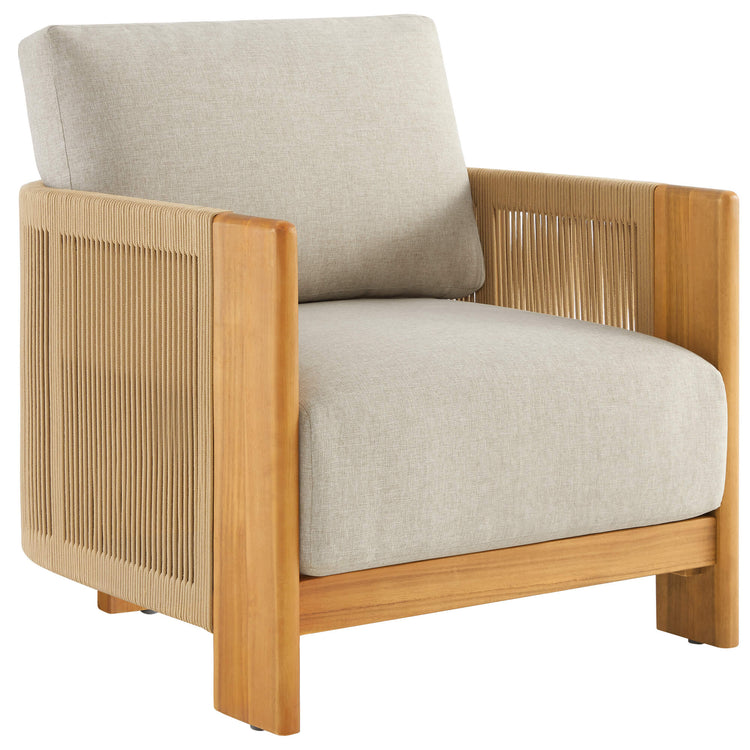 Marisol Outdoor Fully-assembled Rope Wood Accent Chair