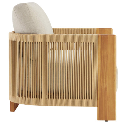 Marisol Outdoor Fully-assembled Rope Wood Accent Chair