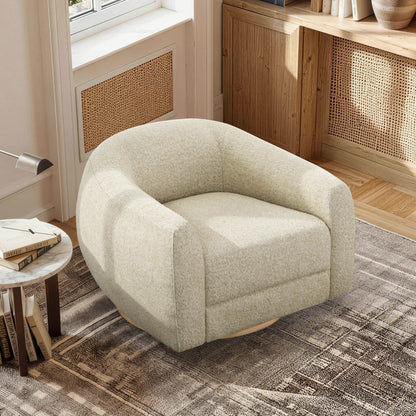 Mateo Modern Genuine Leather Swivel Accent Chair