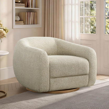 Mateo Modern Genuine Leather Swivel Accent Chair