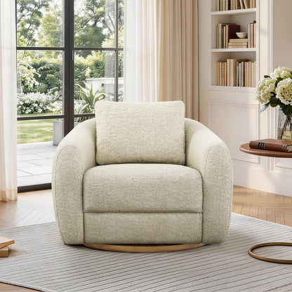 Mateo Modern Genuine Leather Swivel Accent Chair