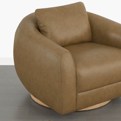 Mateo Modern Genuine Leather Swivel Accent Chair
