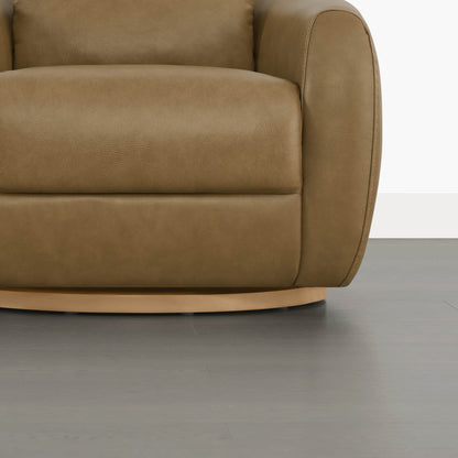 Mateo Modern Genuine Leather Swivel Accent Chair
