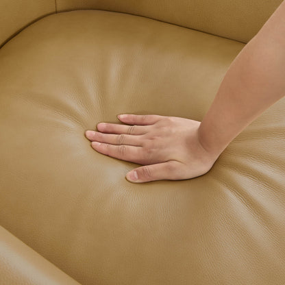 Mateo Modern Genuine Leather Swivel Accent Chair