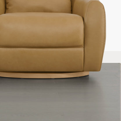 Mateo Modern Genuine Leather Swivel Accent Chair