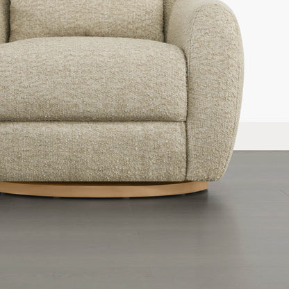 Mateo Modern Genuine Leather Swivel Accent Chair