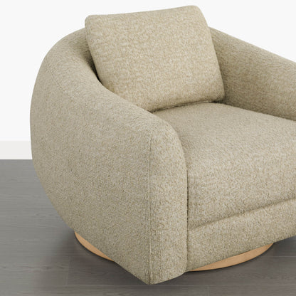 Mateo Modern Genuine Leather Swivel Accent Chair