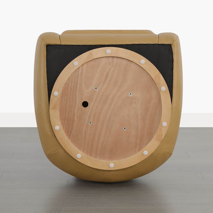 Mateo Modern Genuine Leather Swivel Accent Chair