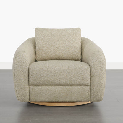 Mateo Modern Genuine Leather Swivel Accent Chair
