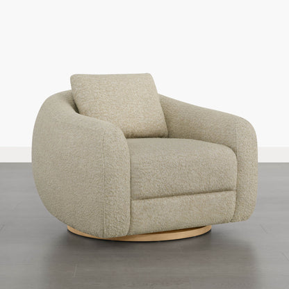 Mateo Modern Genuine Leather Swivel Accent Chair