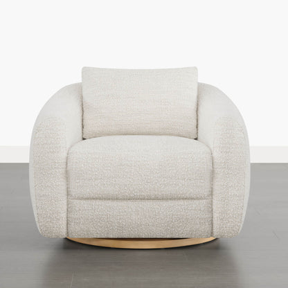 Mateo Modern Genuine Leather Swivel Accent Chair