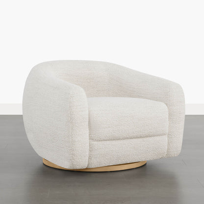 Mateo Modern Genuine Leather Swivel Accent Chair