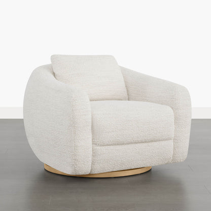 Mateo Modern Genuine Leather Swivel Accent Chair