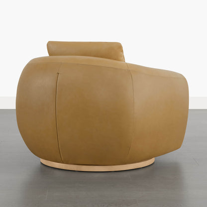 Mateo Modern Genuine Leather Swivel Accent Chair