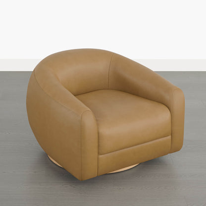Mateo Modern Genuine Leather Swivel Accent Chair