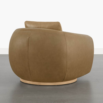 Mateo Modern Genuine Leather Swivel Accent Chair