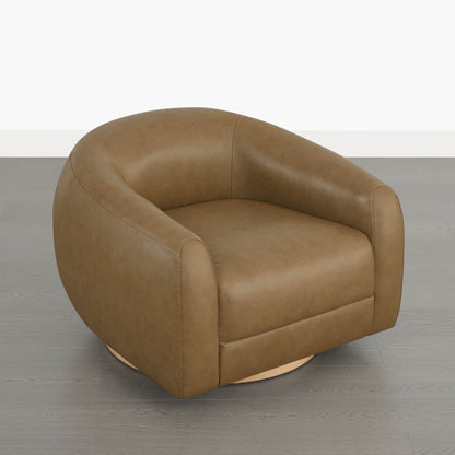 Mateo Modern Genuine Leather Swivel Accent Chair