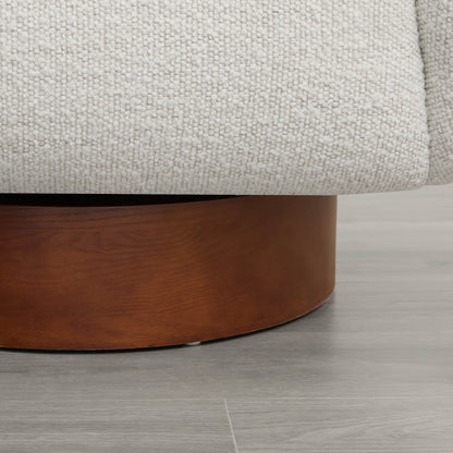 Maverick Genuine Leather Sculptural Wood Base Accent Chair