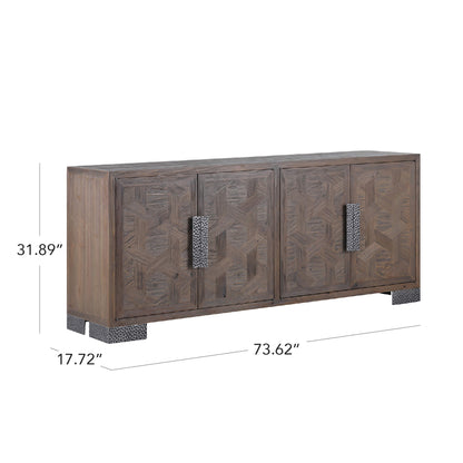 71'' Megan Vintage Fir Sideboard with Metal Handles