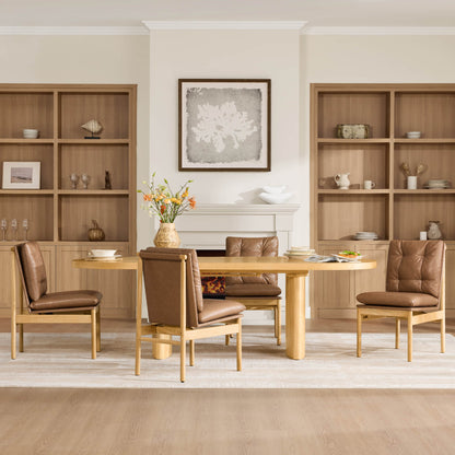 Merlin - 70.9"-86.6" Extendable Wood Dining Table Set for 4-6