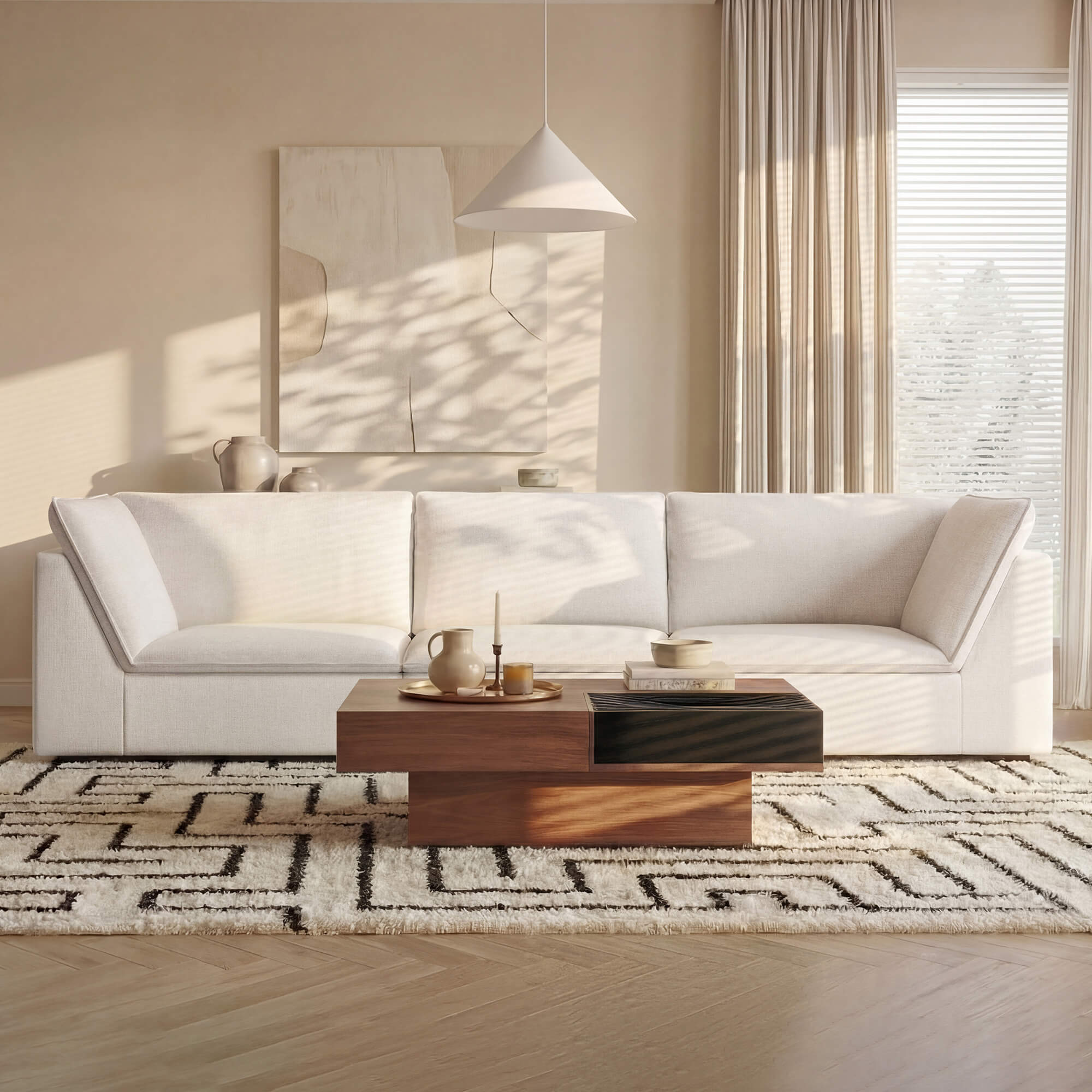 Miller 4-Seat Modern Sofa with Flared Arms