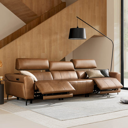 Murphy Premium Dual-Motor Genuine Leather Zero-Wall Power Reclining Sofa