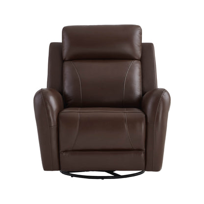Myles Genuine Leather Swivel Glider Power Recliner