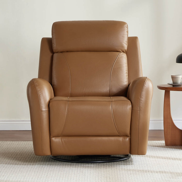 Myles Genuine Leather Swivel Glider Power Recliner