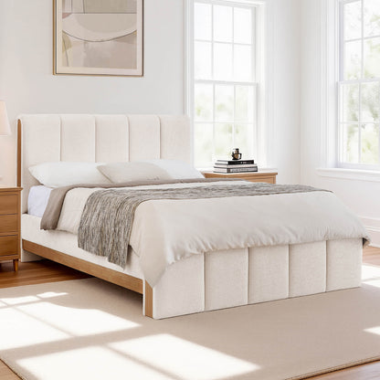 Myron Modern Channel Upholstered Platform Bed