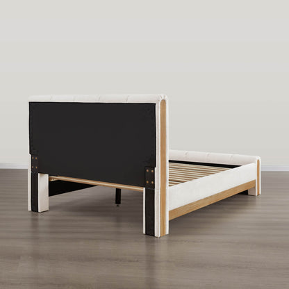 Myron Modern Channel Upholstered Platform Bed
