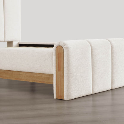 Myron Modern Channel Upholstered Platform Bed