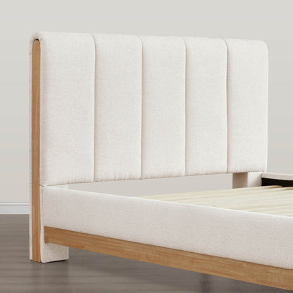 Myron Modern Channel Upholstered Platform Bed