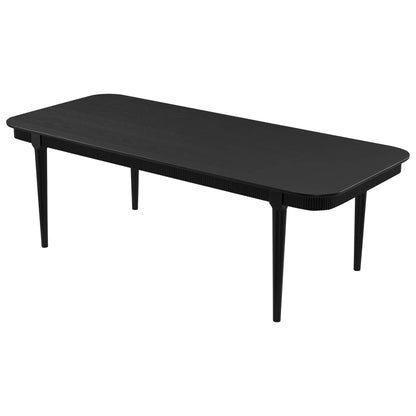 64.6" Nala Rectangular Fluted Wood Dining Table Set for 4-6