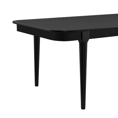 64.6" Nala Rectangular Fluted Wood Dining Table Set for 4-6