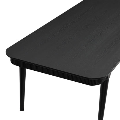 64.6" Nala Rectangular Fluted Wood Dining Table Set for 4-6