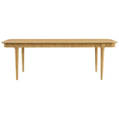 64.6" Nala Rectangular Fluted Wood Dining Table Set for 4-6