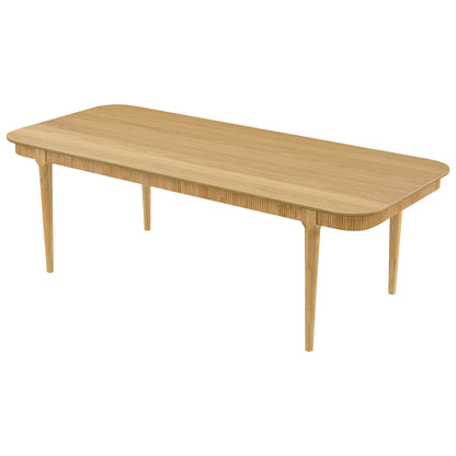 64.6" Nala Rectangular Fluted Wood Dining Table Set for 4-6