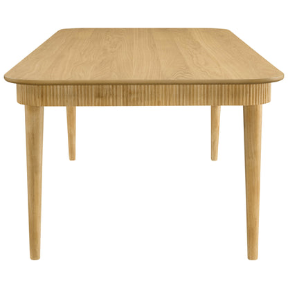 64.6" Nala Rectangular Fluted Wood Dining Table Set for 4-6
