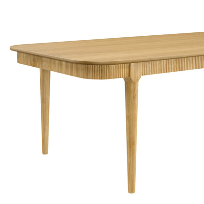 64.6" Nala Rectangular Fluted Wood Dining Table Set for 4-6